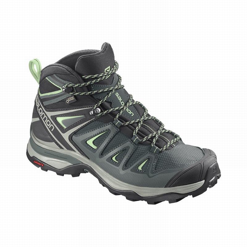 Botas De Montaña Salomon Mujer Verde - Salomon Argentina X ULTRA 3 MID GORE-TEX ,172340-VBN